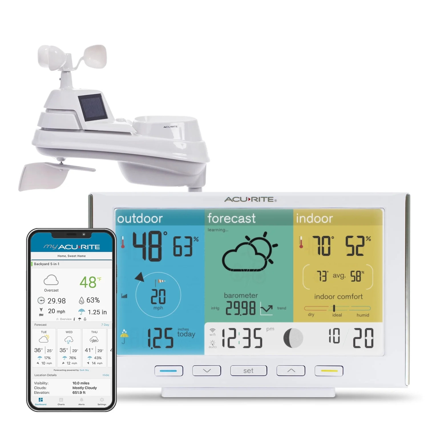 AcuRite Iris® (5-in-1) Wireless Weather Station with Wi-Fi Display, Indoor/Outdoor Temperature, ... | Walmart (US)