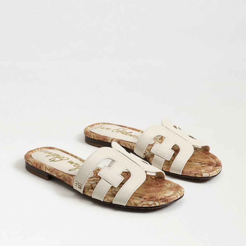 Bay Slide Sandal Modern Ivory Leather | Sam Edelman
