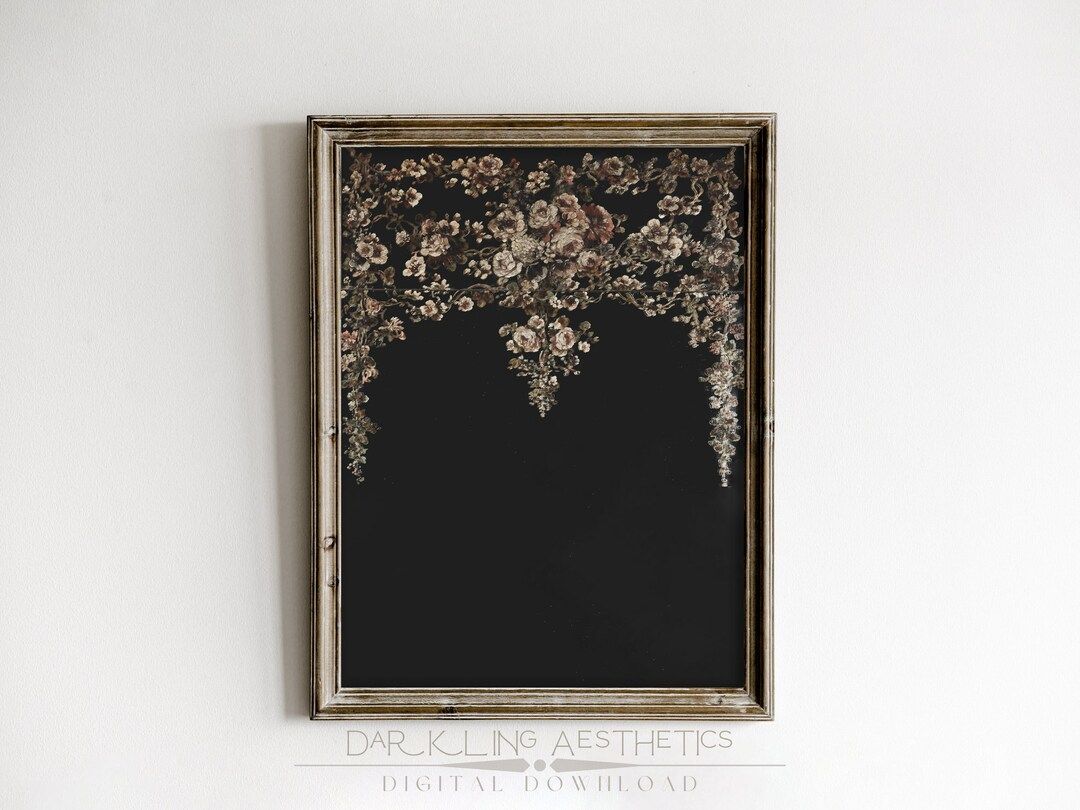 Dark Floral Arch Design Print  Vintage Moody Victorian - Etsy | Etsy (US)