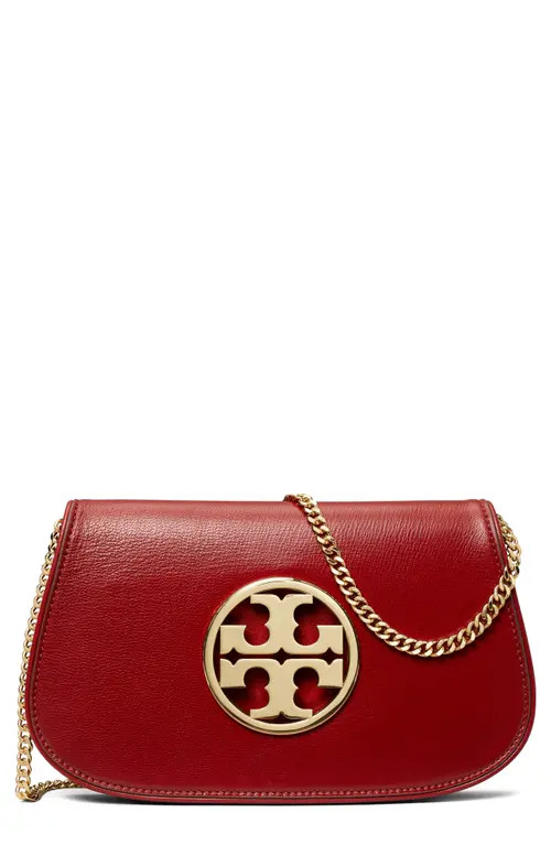 Tory Burch Reva Leather Clutch in Brick at Nordstrom | Nordstrom
