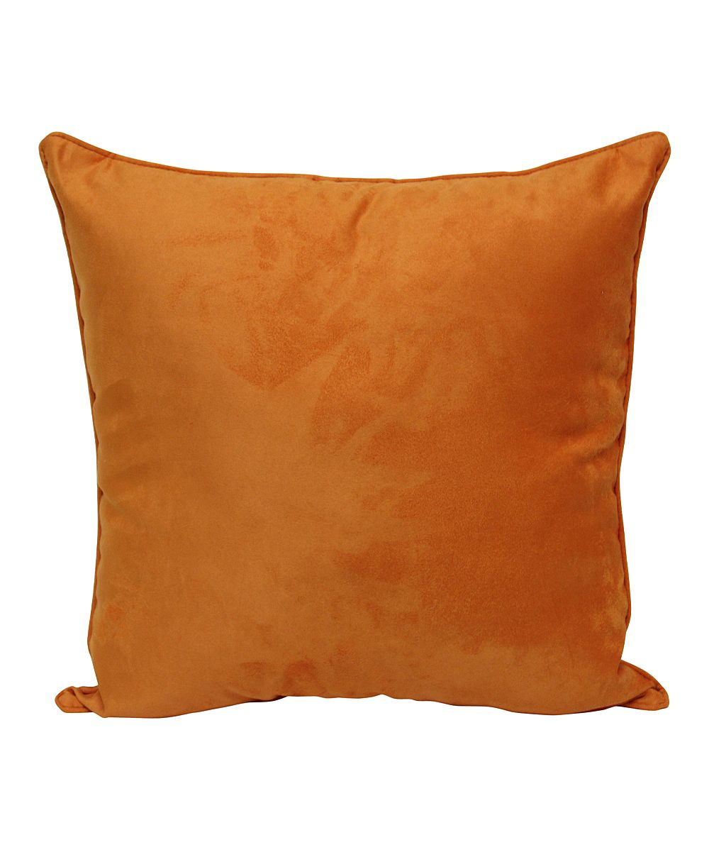 Brentwood Originals Throw Pillows Orange - Orange Faux Suede Throw Pillow | Zulily