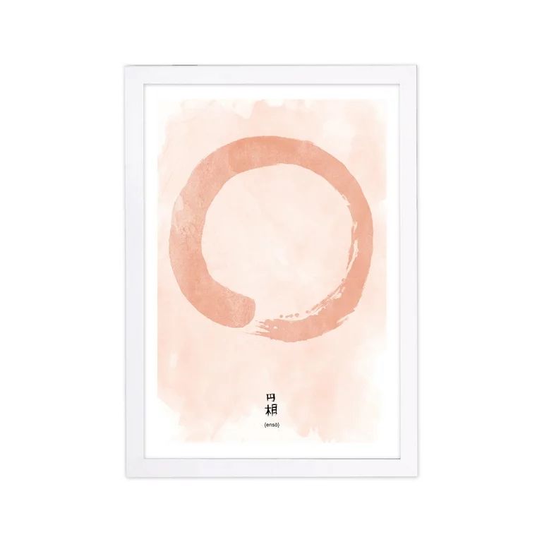 Wynwood Studio World and Countries Framed Wall Art Prints 'Enso Blush' Asian Cultures Home Décor... | Walmart (US)