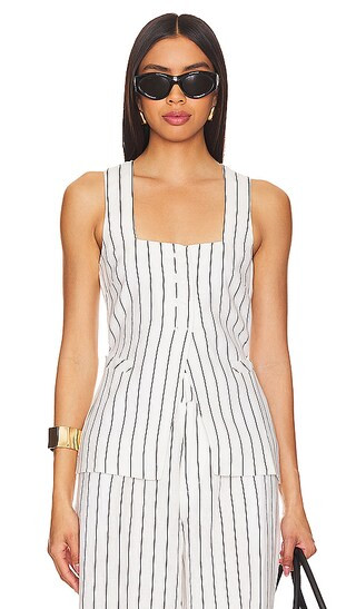 Maya Vest in Trani Stripe | Revolve Clothing (Global)