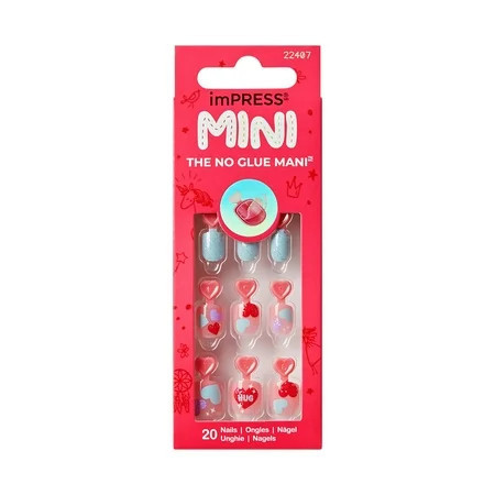 KISS imPRESS MINI Valentine’s Day Press On Nails Awesome Pink Squoval 30 Count | Walmart (US)