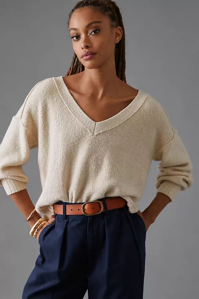 Pilcro Deep-V Sweater | Anthropologie (US)