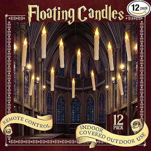 Halloween Decorations - Floating LED Candles with Remote Control -12Pcs Magic Witch Wizard Christ... | Amazon (US)