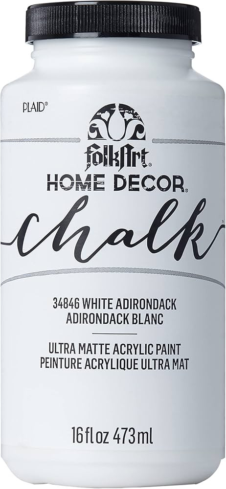 FolkArt Home Decor Chalk Furniture & Craft Paint in Assorted Colors, 16 ounce, White Adirondack,3... | Amazon (US)