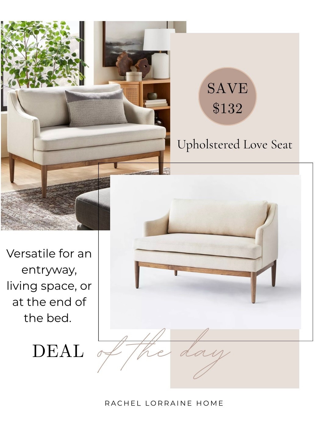 The Target Howell upholstered loveseat is on major sale right now—$132 off! 🙌 I’ve always loved the accent chair in this style, and the loveseat has that same timeless silhouette that works anywhere. It would be so beautiful in a living room, an entryway, or even styled at the end of the bed. 🤍

#LTKSaleAlert #LTKHome
