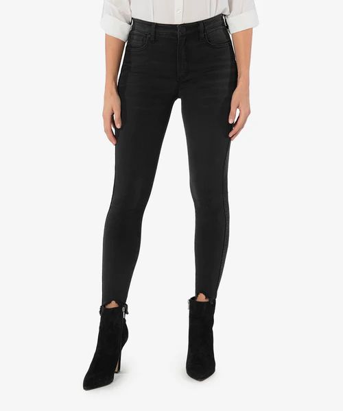 Connie High Rise Fab Ab Slim Fit Ankle Skinny (Black) | Kut From Kloth