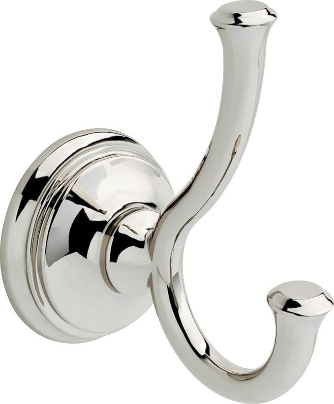 Delta Cassidy (1-Pack) Towel Hooks Polished Nickel Double Bathroom J Hooks Wall Mounted for Robes... | Amazon (US)