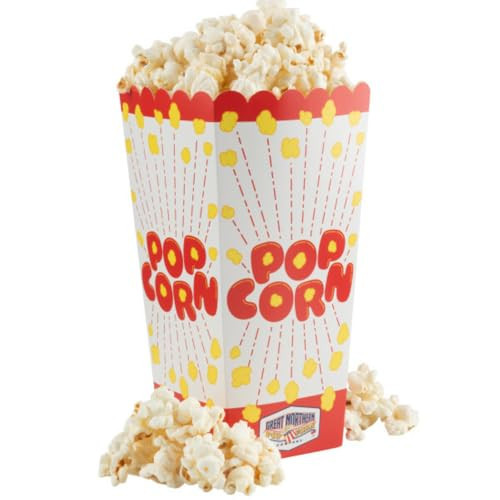 Popcorn Boxes 100-Pack - Paper Popcorn Containers - 46oz Capacity - Wax-Free Popcorn Boxes for Party or Movie Night Supplies by Great Northern Popcorn | Amazon (US)