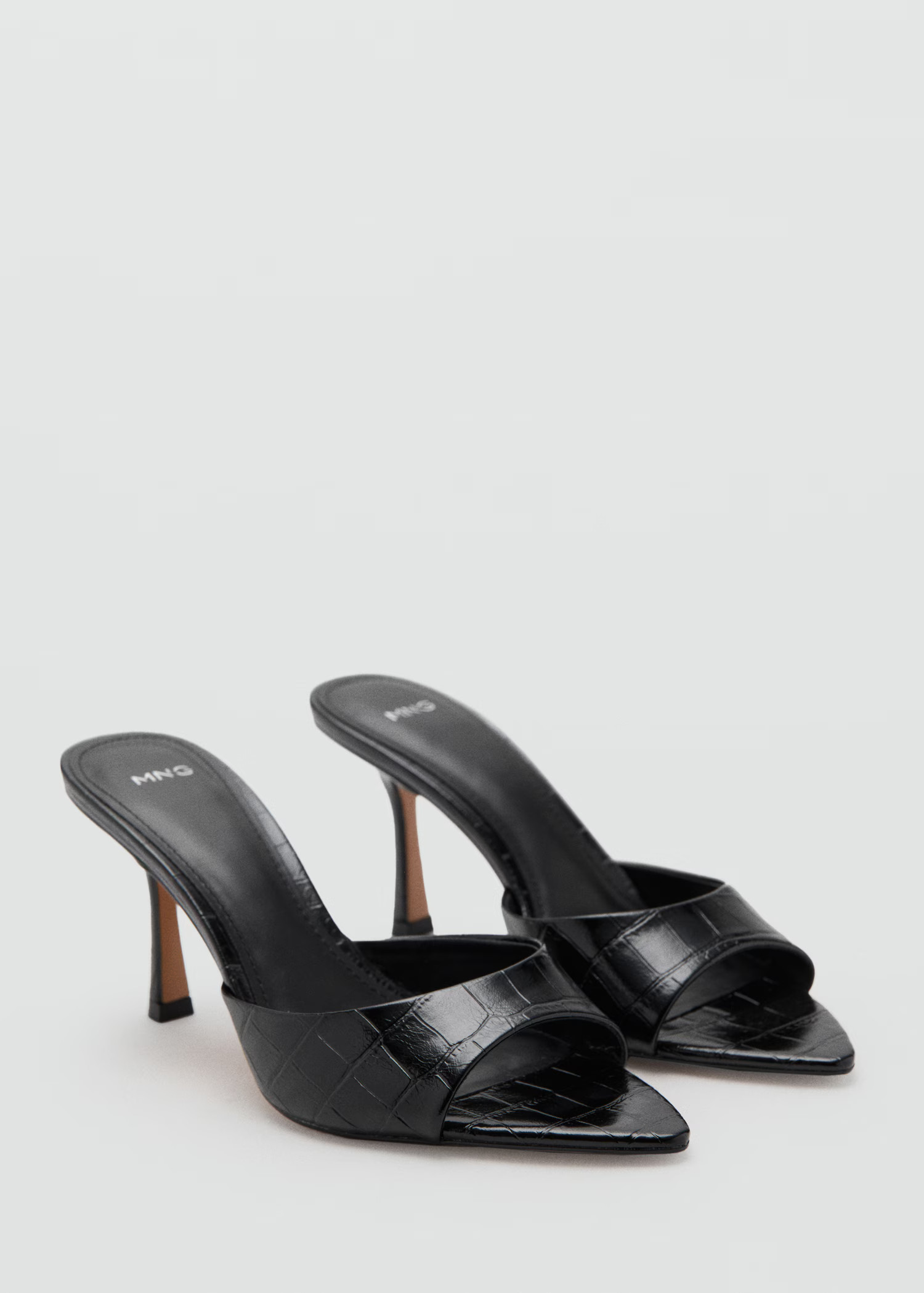 Croc-effect heeled sandals - Women | MANGO United Kingdom | MANGO (UK)