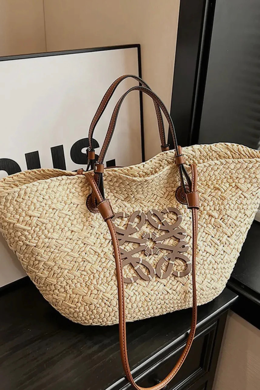 NEW!! The Icon Straw Beach Bag | Glitzy Bella