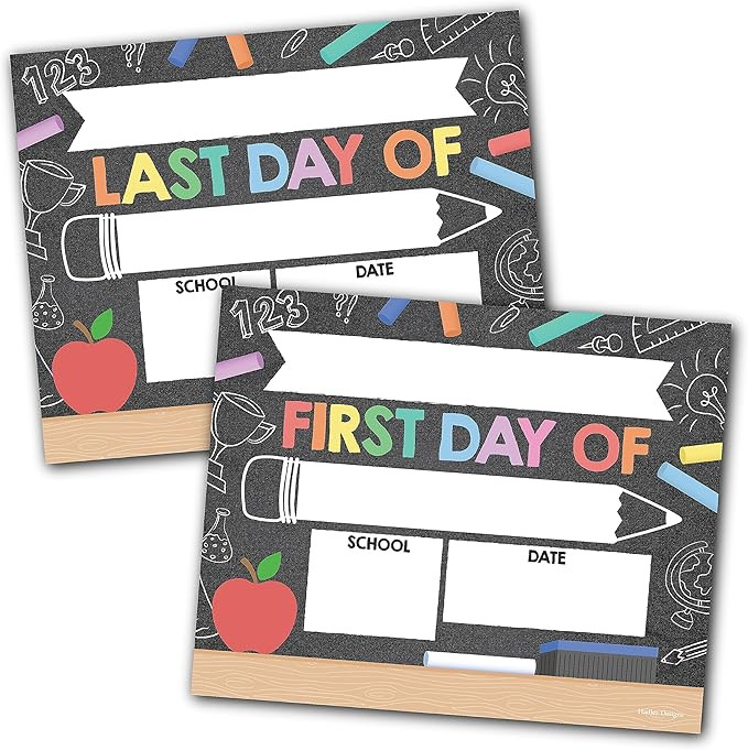 10 Colorful First Day of School Signs - First Day of School Board for Kids, Back to School Signs ... | Amazon (US)