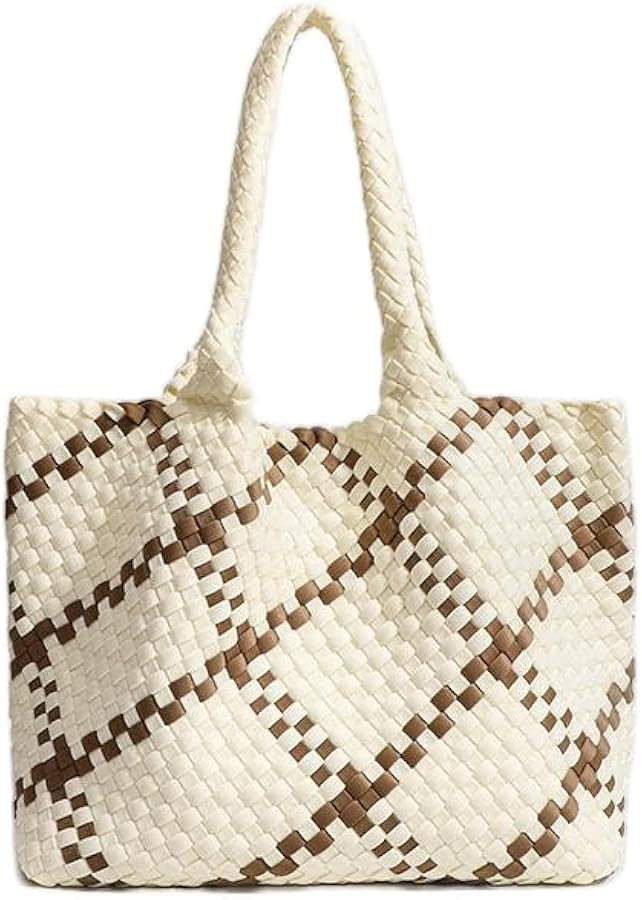 Woven Women’s Tote Bag with Clutch Lightweight Handbag Beach Shoulder Bag for Travel & Everyday... | Amazon (US)