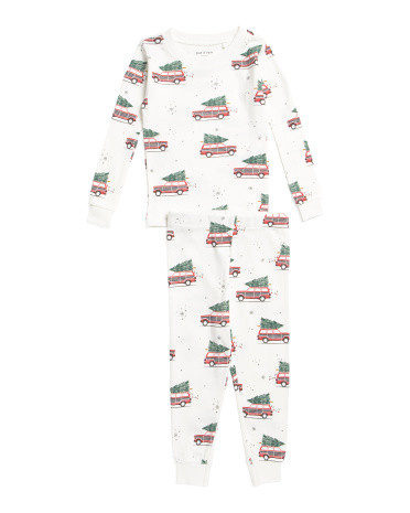 Kids 2pc Festive Cars Pajama Top And Pants Set | TJ Maxx