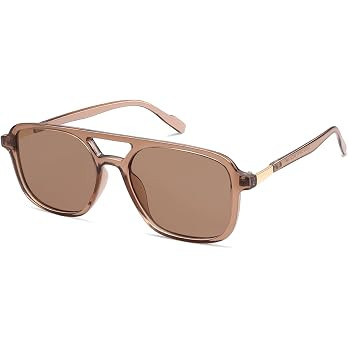SOJOS Retro Aviator Sunglasses Womens Mens,Trendy Rectangle Shades SJ2202 | Polit UV400 Protectio... | Amazon (US)