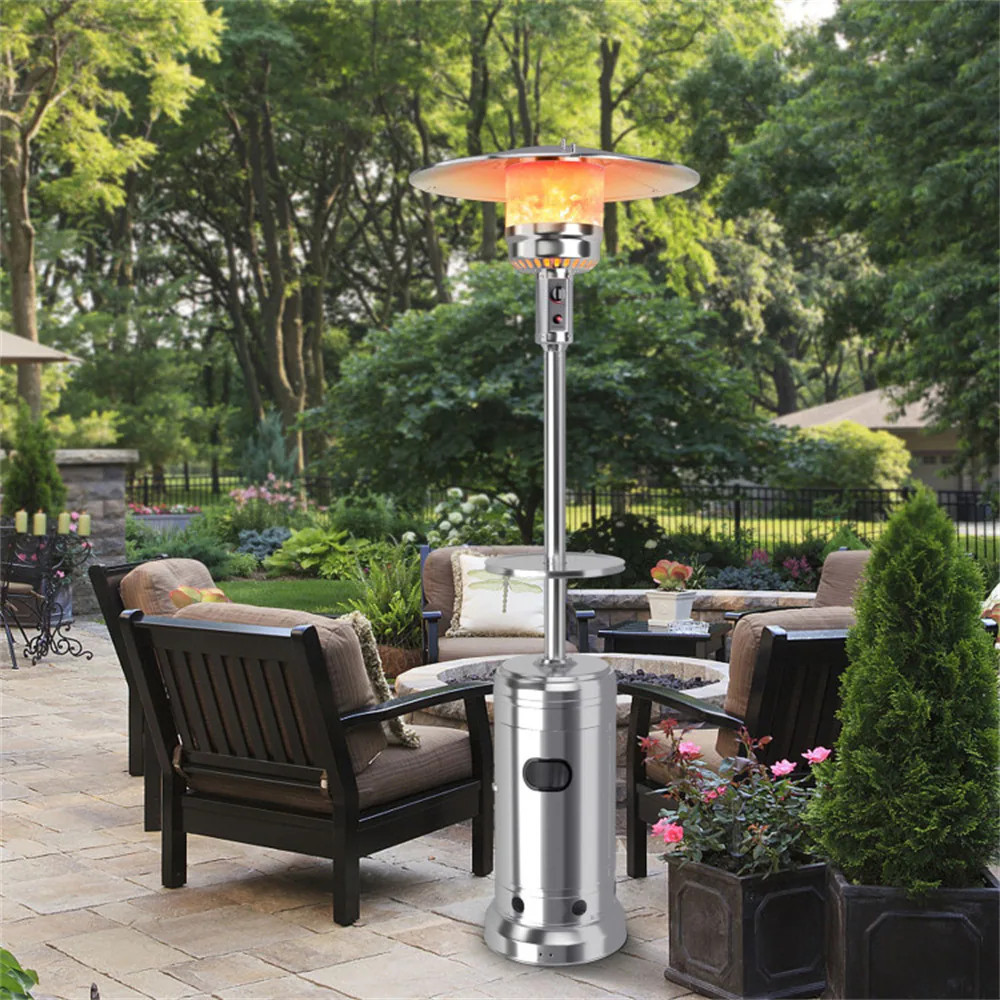 BABOOM 48000 -BTU Sliver Steel Floorstanding Liquid propane Patio Heater | BOM-421BK-CO | Lowe's