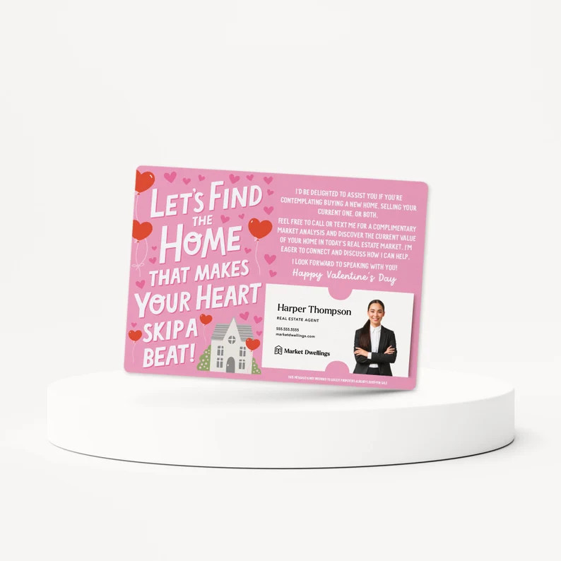 Set of Let's Find the Home That Makes Your Heart Skip A Beat Mailers Envelopes Included Valentine... | Etsy (US)