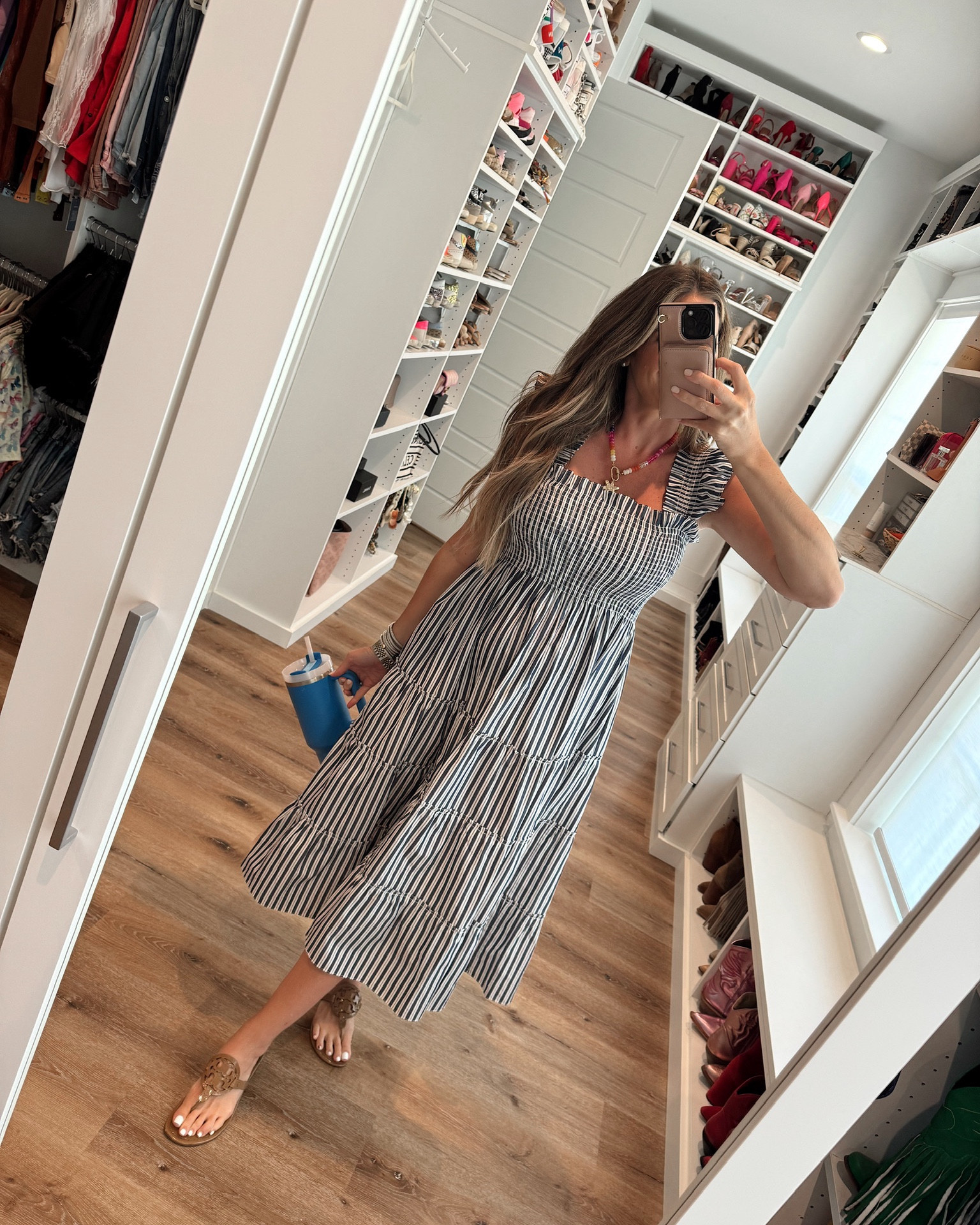 In a small hill house Ellie nap dress, necklace, sandals, Stanley and accessories- all fits TTS.

#LTKStyleTip #LTKSeasonal #LTKBump