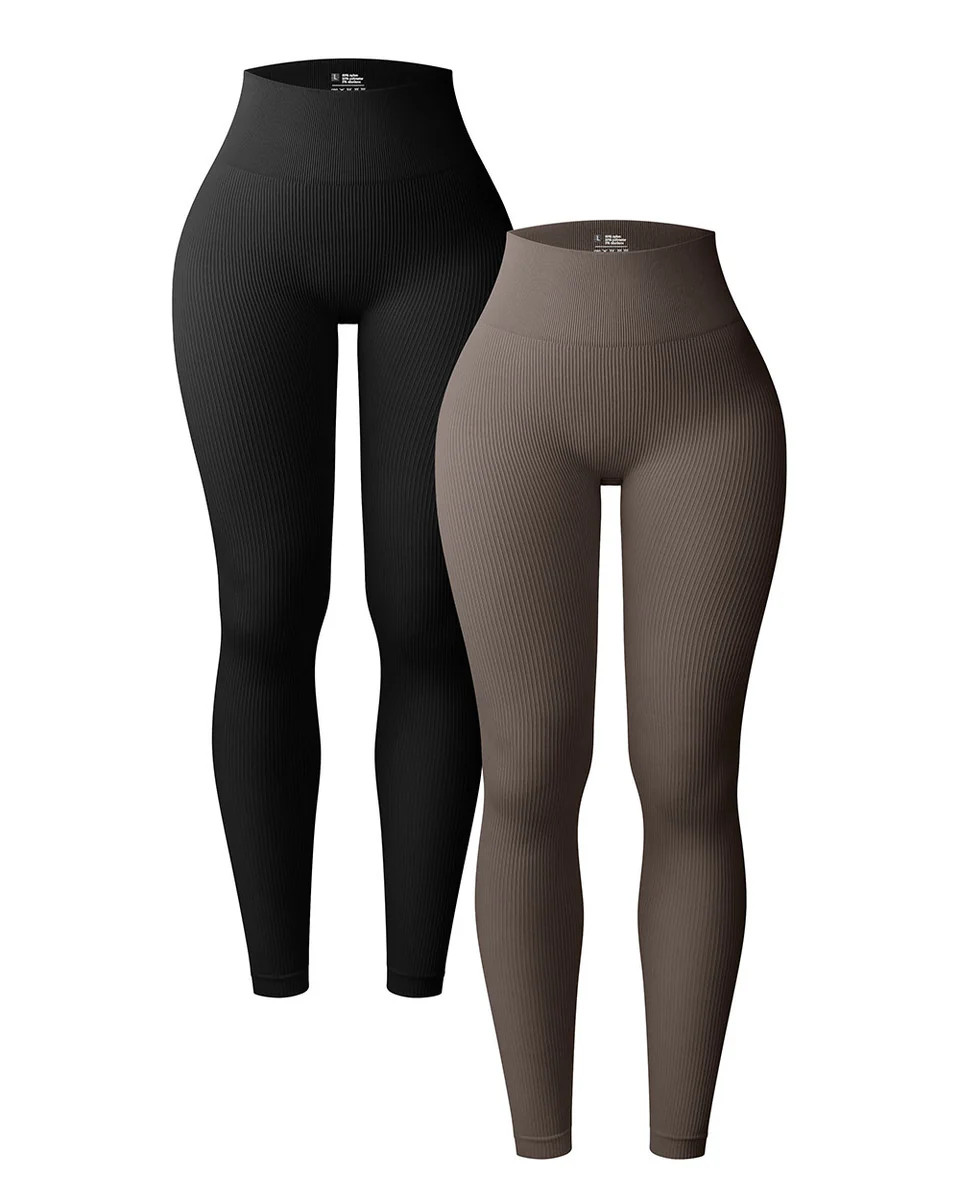 Ribbed Seamless Workout High Waist Athletic Pants | Oqq