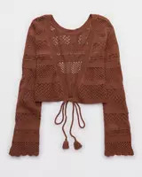Aerie Reversible Crochet Wrap Sweater | Aerie