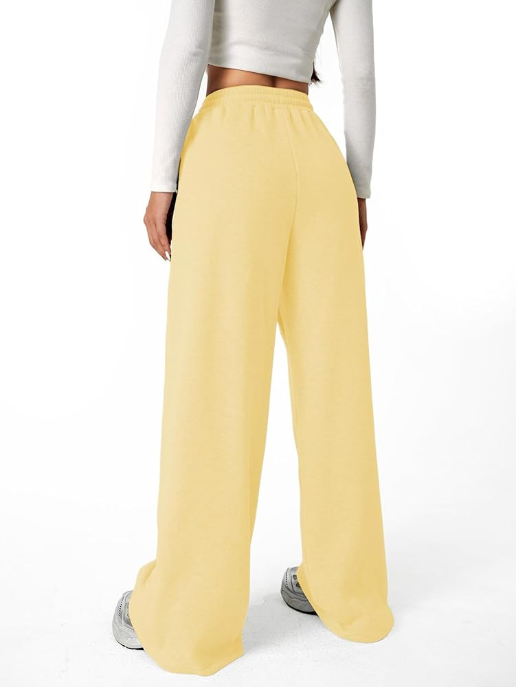 Verdusa Girl's Bowknot Baggy Sweatpants Lightweight Straight Leg Athletic Pants with Pockets | Amazon (US)