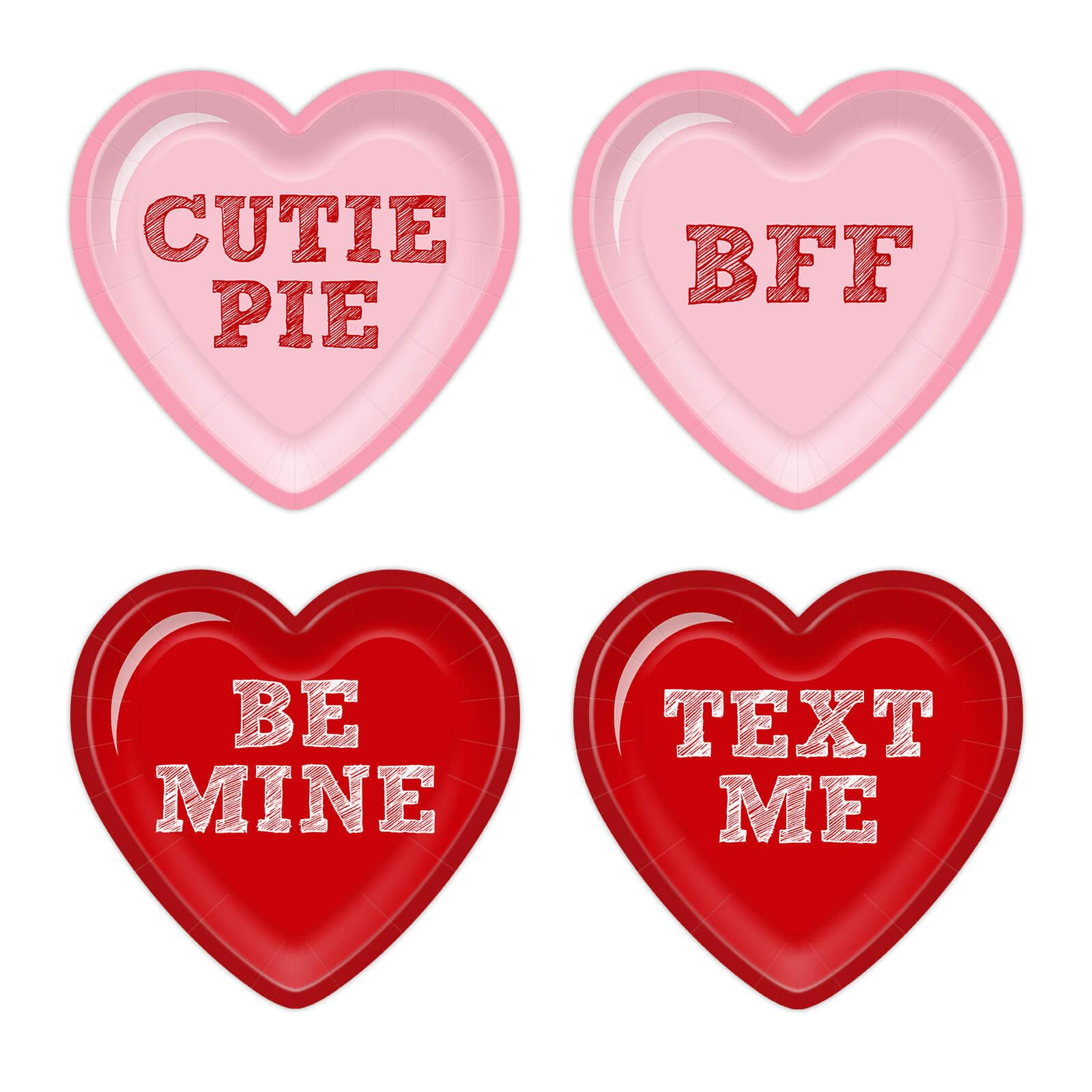 60Pcs Happy Valentines Day Paper Plates Conversation Heart Red Pink Disposable 9 Inch Heart Shape... | Amazon (US)