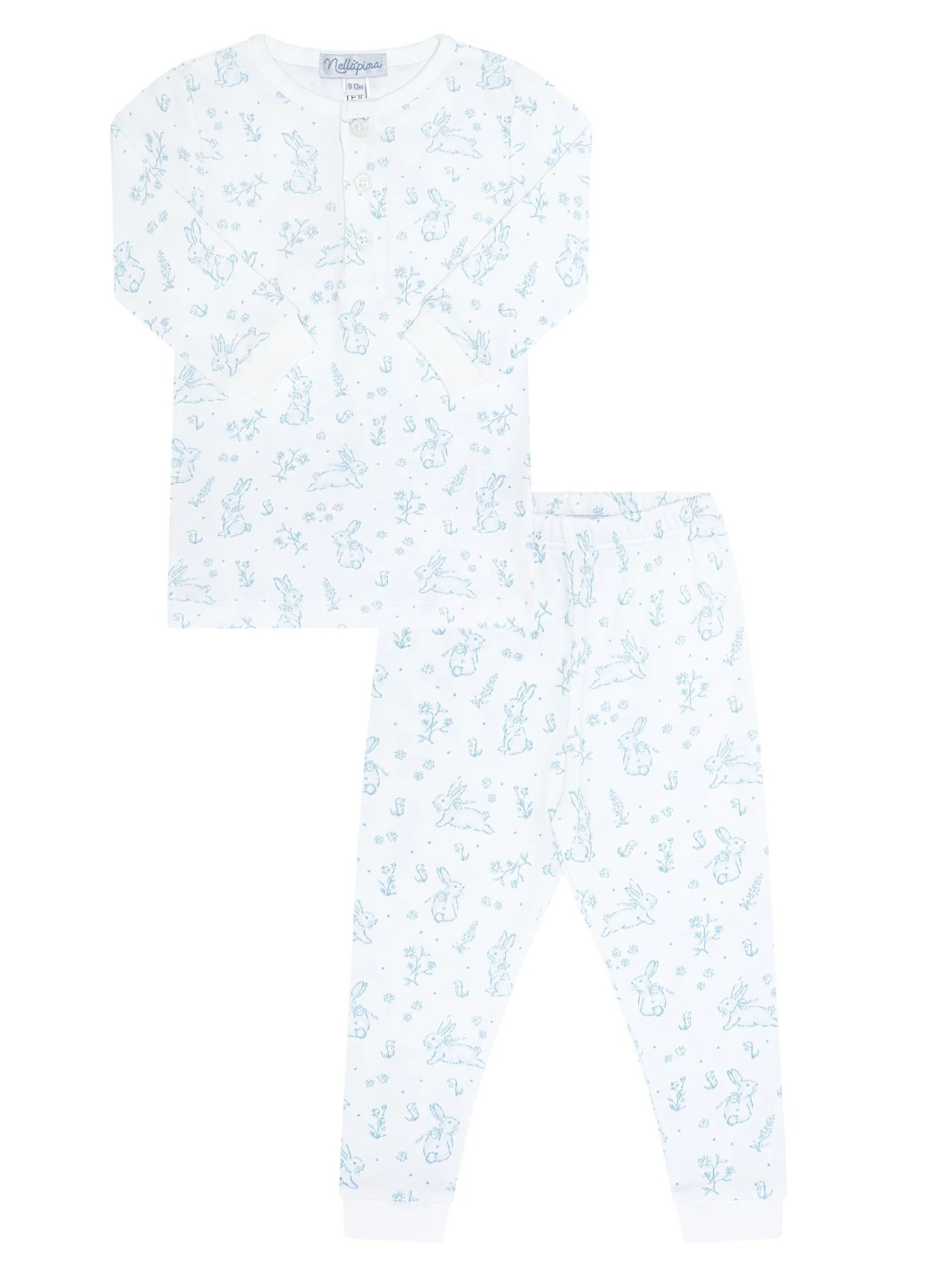 Nellapima Blue Bunny Toile Pajamas | JoJo Mommy