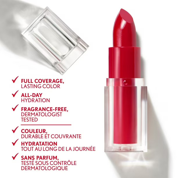 Clean Lip Color, Satin Finish, 24-Hour Wear, Squalane, Avocado & Aloe, Carmine-Free, Non-Drying, ... | Walmart (CA)