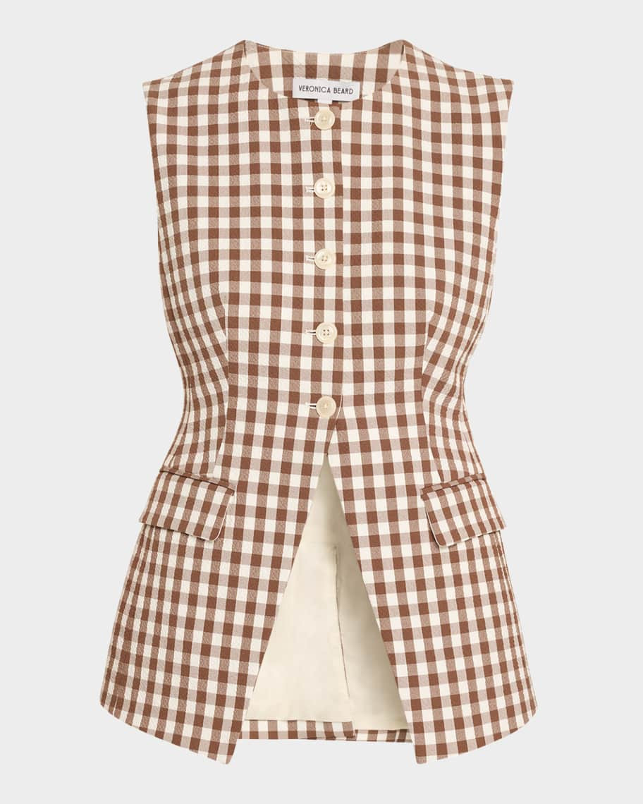 Lois Gingham Tailored Vest | Neiman Marcus