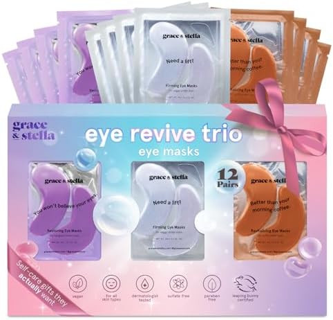 grace & stella Under Eye Patches (12 pairs) Eye Masks for Dark Circles and Puffiness - Stocking S... | Amazon (US)
