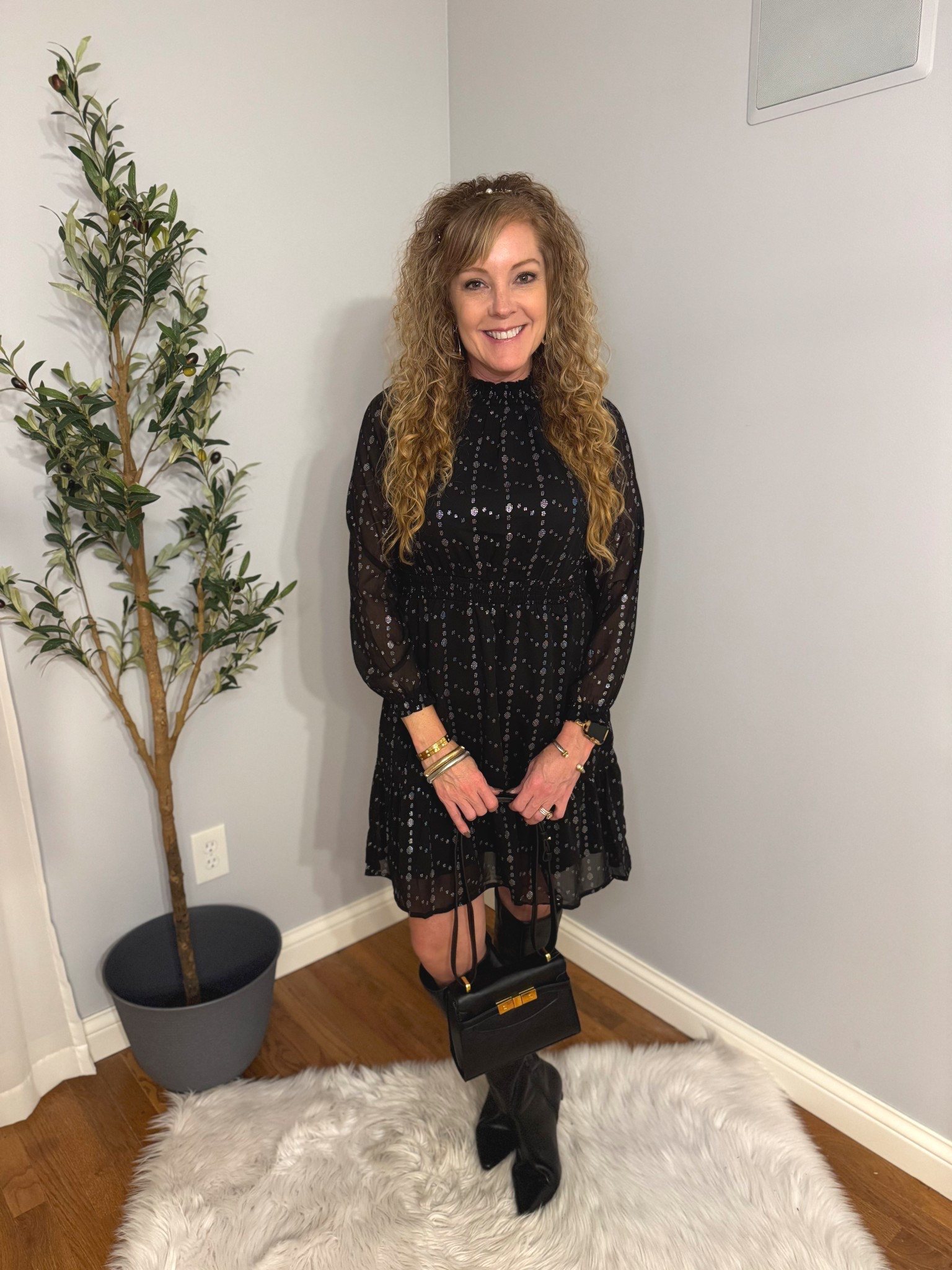 Walmart holiday outfit / Christmas outfit / wedding guest dress / NYE outfit / affordable fashion 

*Smocked mini dress- size small, if in between, size up 
*Boots- Target last year, linking similar 

#LTKOver40 #LTKHoliday #LTKStyleTip
