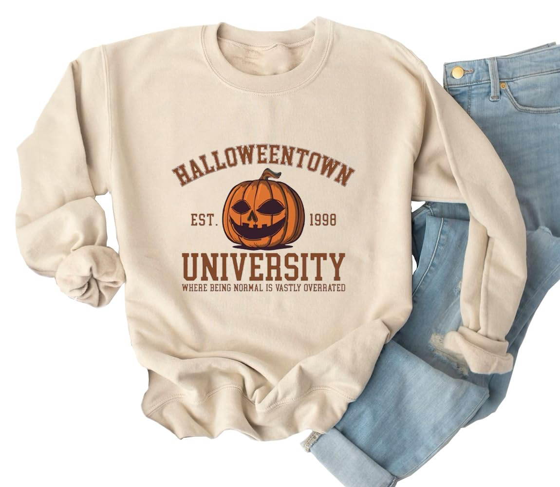 Yimoya Vintage Halloween Sweatshirt for Women Dancing Skeleton Sweatshirt Cute Pumpkin Sweater Bl... | Amazon (US)