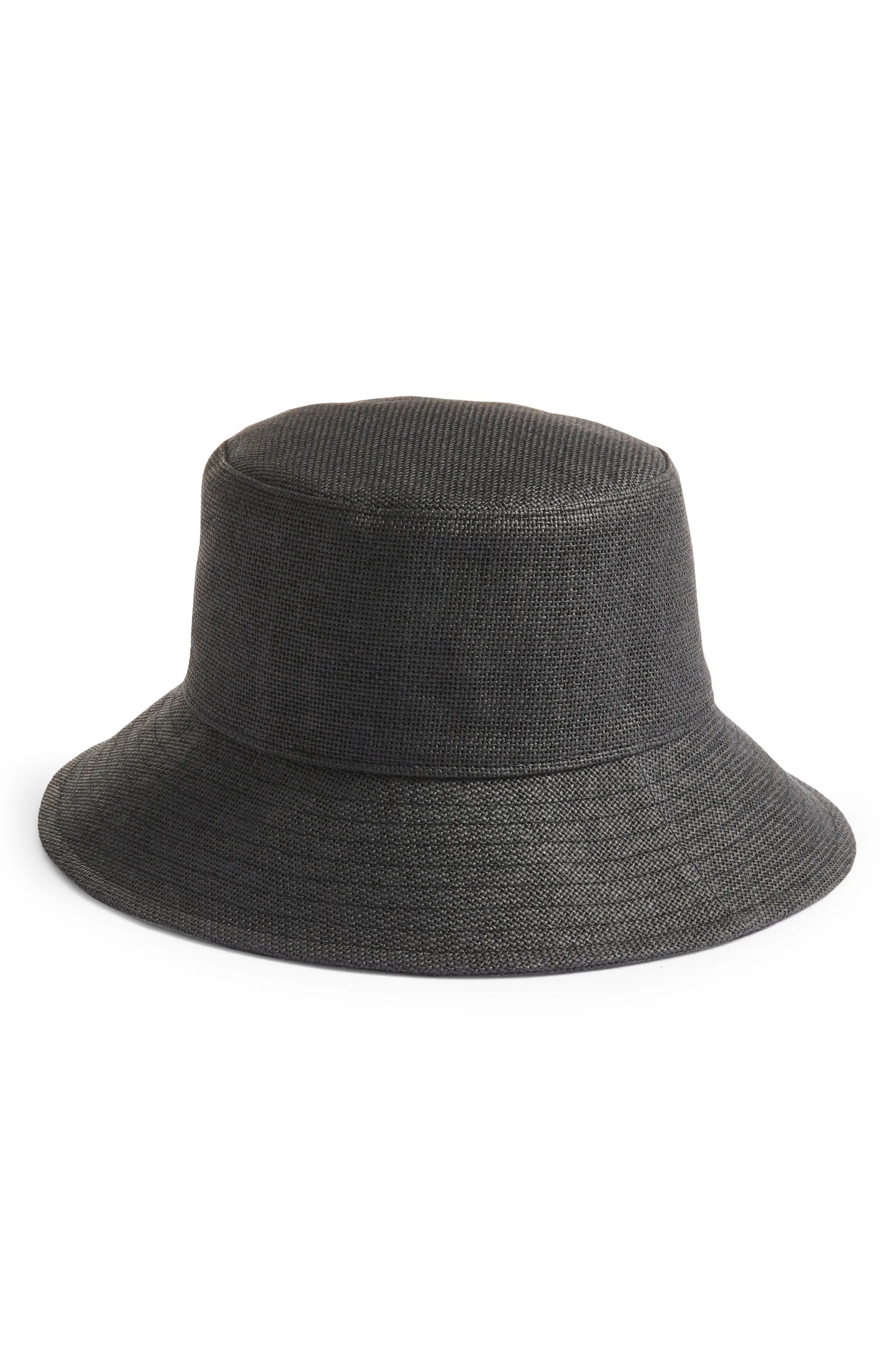 Nordstrom Paper Straw Bucket Hat in Black at Nordstrom | Nordstrom