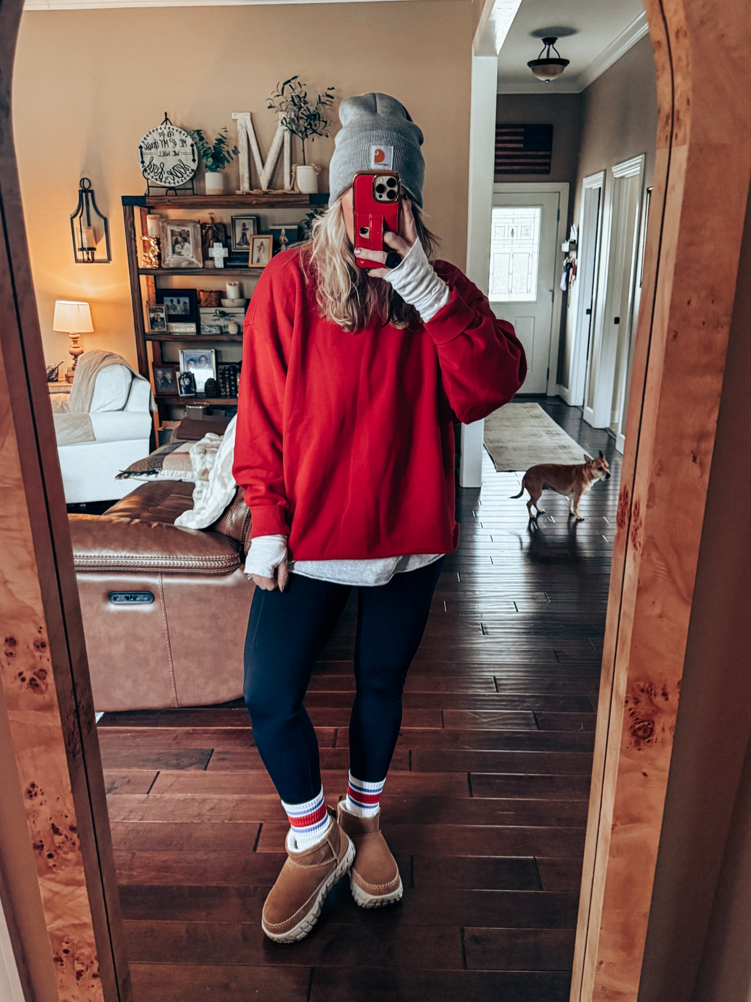 Cold day softball tournament fit 🥎
Sweatshirt - L
Leggings - M
Long sleeve white tee - M
Uggs - True to size 

#LTKOver40 #LTKFindsUnder50 #LTKStyleTip