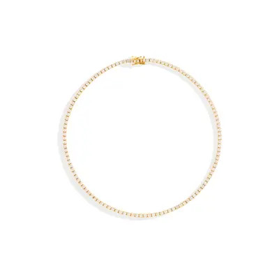 Mint & Lily 3mm Tennis Necklace in 925 Sterling Silver at Nordstrom, Size 18 | Nordstrom
