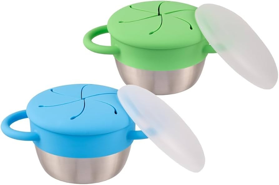 Elk and Friends Stainless Steel Snack Cups | Removable Silicone Food Catcher and Travel Lid | Spi... | Amazon (US)