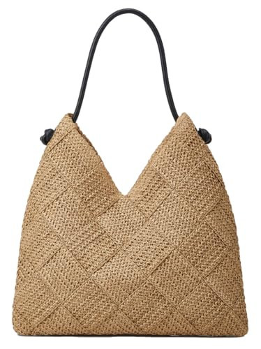 Woven Hobo Bag for Women Straw Beach Tote Handbag Stylish Shoulder Bag Large Capacity Purse for Travel Vacation | Amazon (US)