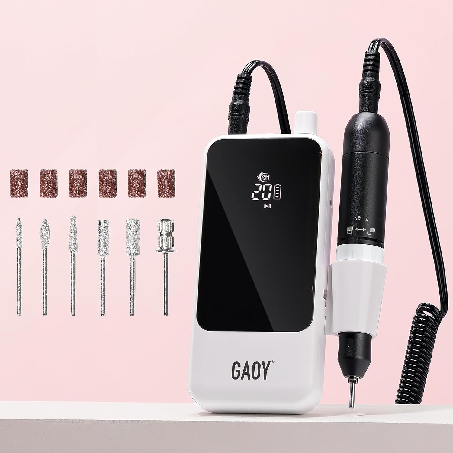 GAOY Cordless Nail Drill, Electric Nail File with 6 Drill Bits for Acrylic and Gel | Amazon (US)