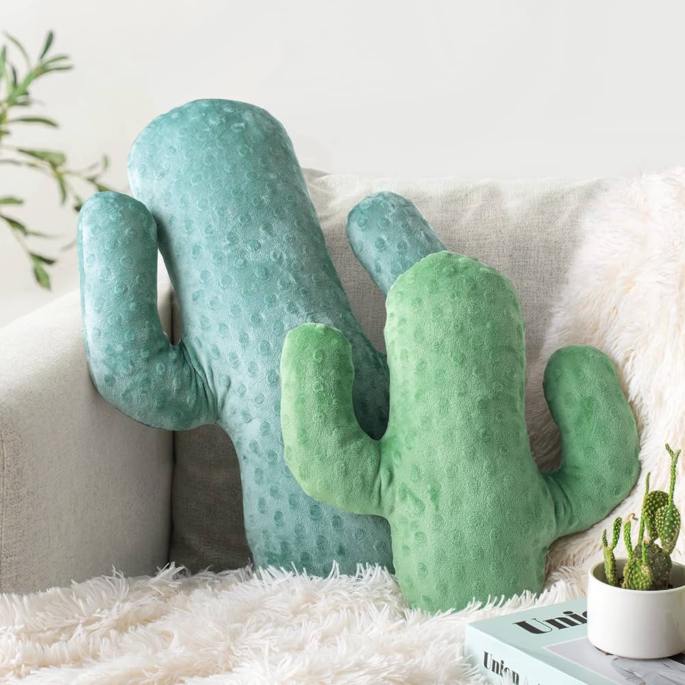 AELS Set of 2 Cactus Decorative Throw Pillows, 22"& 14"  Cactus Plush Pillow Set, 3D Office Nap ... | Amazon (US)