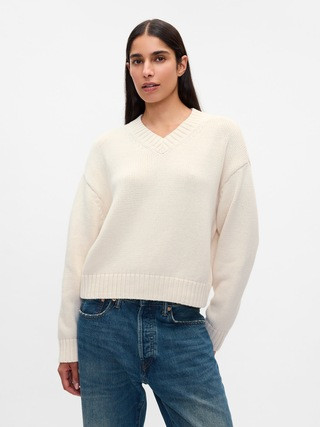 Oversized V-Neck Sweater | Gap (US)
