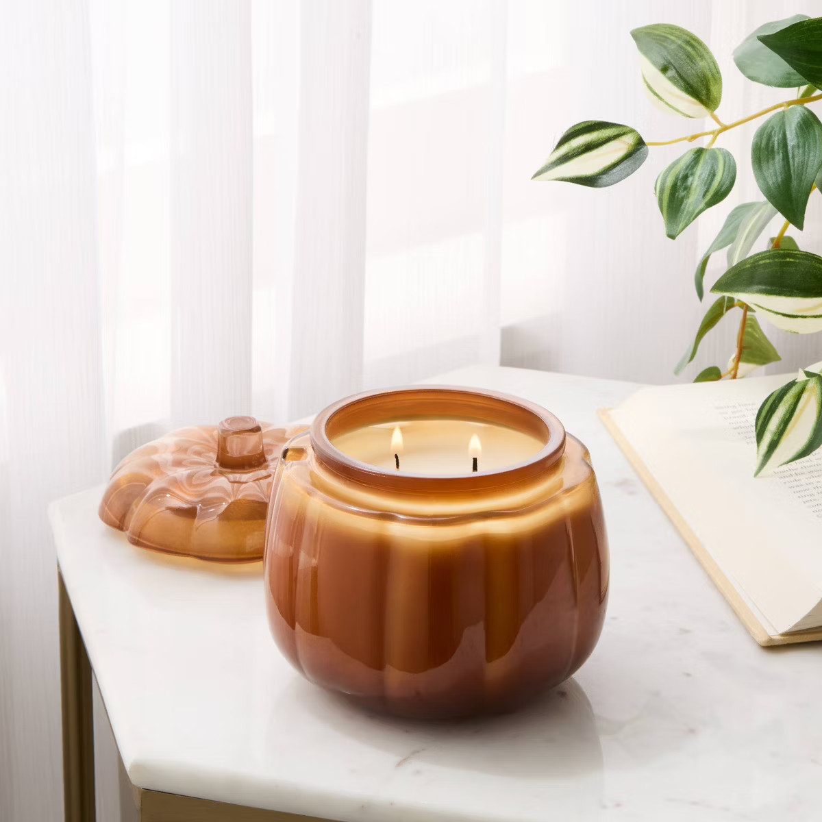Lidded Glass Pumpkin Jar Candle - Threshold™ | Target