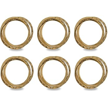 DII Decorative Basic Intertwined Napkin Ring Set, Gold, 6 Count | Amazon (US)