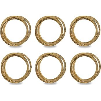 DII Decorative Basic Intertwined Napkin Ring Set, Gold, 6 Count | Amazon (US)