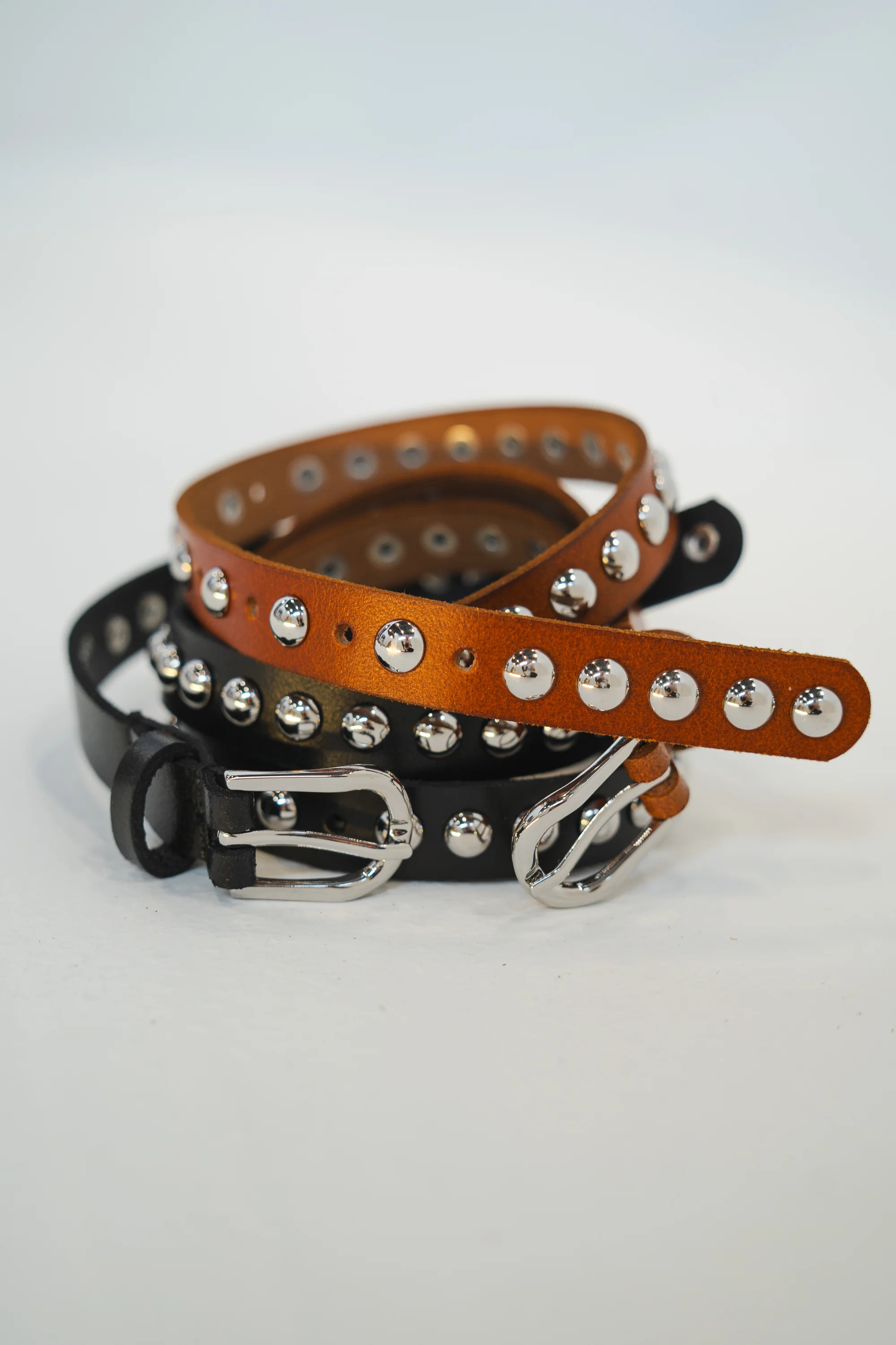 Alesha Studded Belt in Black | Böhme US