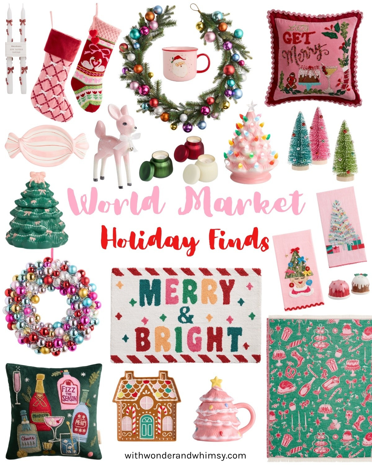 World Market Holiday Finds 🎄 Get the Anthropologie look for less with World Market’s new holiday collection! It’s colorful, whimsical, and full of vintage charm and kitsch. I want everything! Shop stockings and ornaments, pillows and throws, and serving ware and decor in classic red and green with pops of girly pink!

#LTKFindsUnder50 #LTKSeasonal #LTKHome