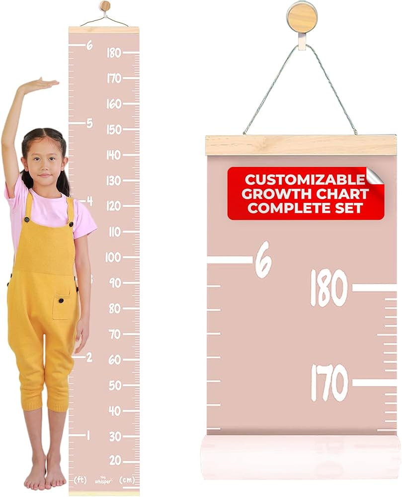 Personalized Growth Chart for Wall with Stickers, Kids Height Chart, Canvas Height Chart, Kids He... | Amazon (US)