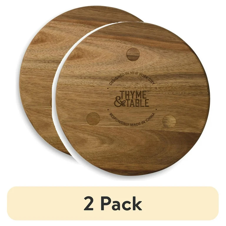 (2 pack) Thyme & Table Acacia Wood Magnetic Trivet | Walmart (US)