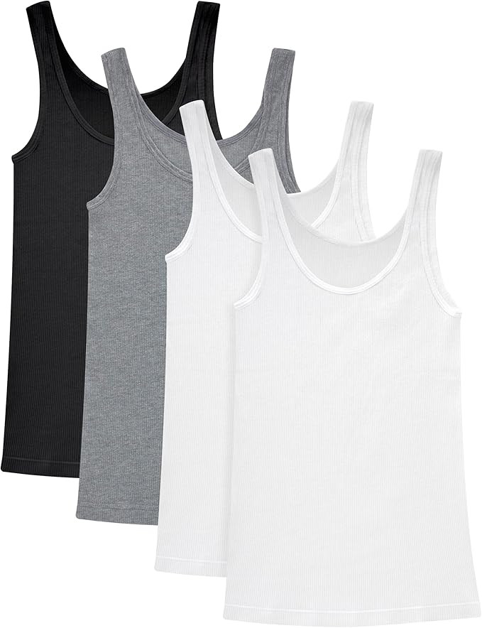 Hanes Originals Pack, Soft Cotton Rib Tank Tops for Women, 4-Pack | Amazon (US)